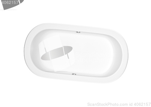 Image of top view of modern bathtub