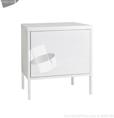 Image of White wooden stand isolated 