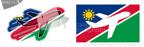 Image of Nation flag - Airplane isolated - Namibia