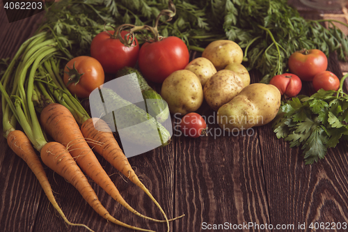 Image of freshly grown raw vegetables