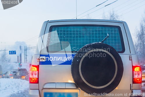 Image of Russian police car on street