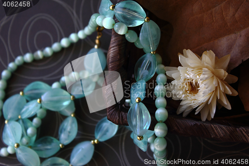 Image of Jewelry with autumn composition