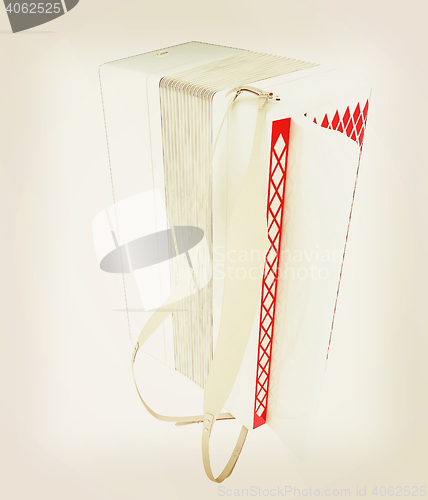 Image of Musical instruments - bayan. 3D illustration. Vintage style.