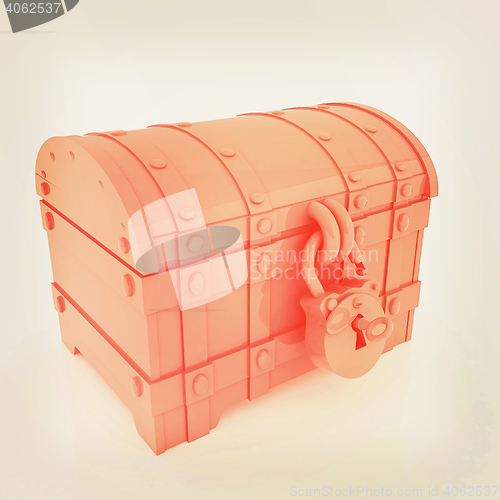 Image of The chest. 3D illustration. Vintage style.