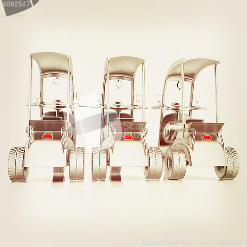 Image of scooters. 3D illustration. Vintage style.