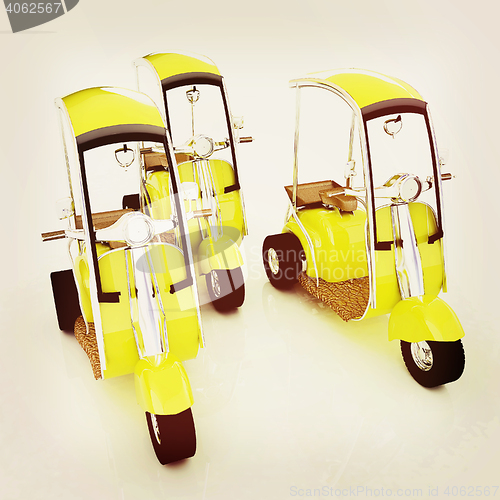 Image of scooters. 3D illustration. Vintage style.