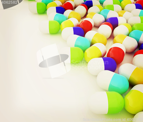 Image of Tablets background with space for your text. 3D illustration. 3D