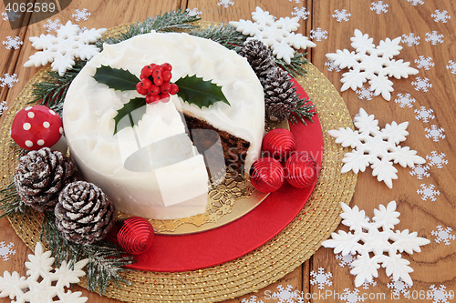 Image of Iced Christmas Cake Still Life