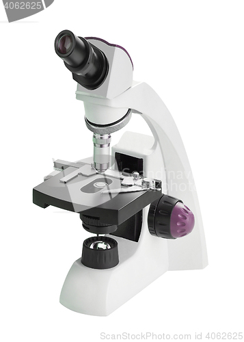 Image of microscope isolated on white