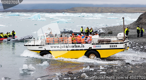 Image of JOKULSARLON, ICELAND - JULY 21, 2016: Jokulsarlon Glacial Lagoon