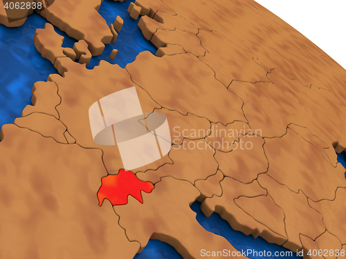 Image of Switzerland on wooden globe