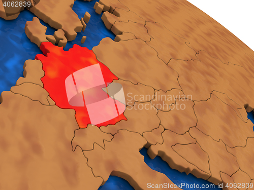 Image of Germany on wooden globe