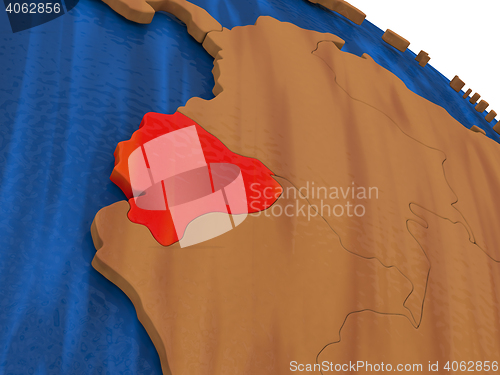 Image of Ecuador on wooden globe