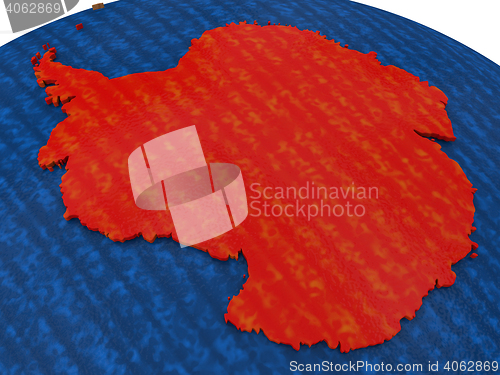 Image of Antarctica on wooden globe