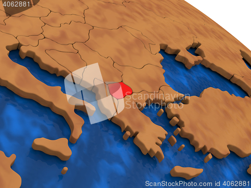 Image of Macedonia on wooden globe