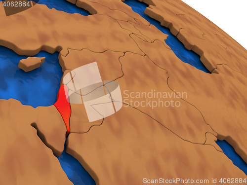 Image of Israel on wooden globe