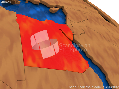 Image of Egypt on wooden globe