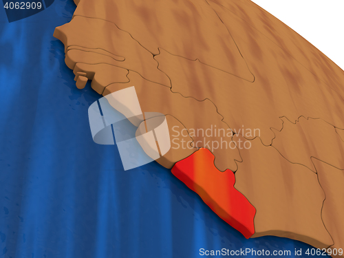 Image of Liberia on wooden globe