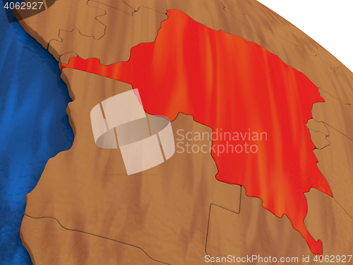Image of Democratic Republic of Congo on wooden globe