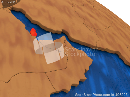 Image of Qatar on wooden globe