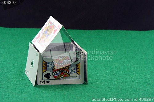 Image of playing cards house