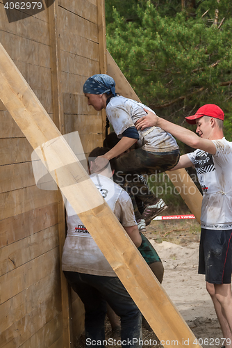 Image of Team storm wall in extrim race. Tyumen