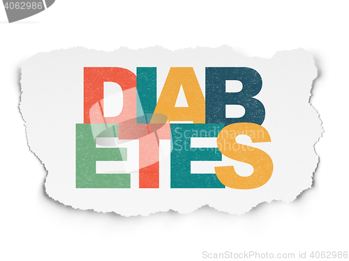 Image of Healthcare concept: Diabetes on Torn Paper background