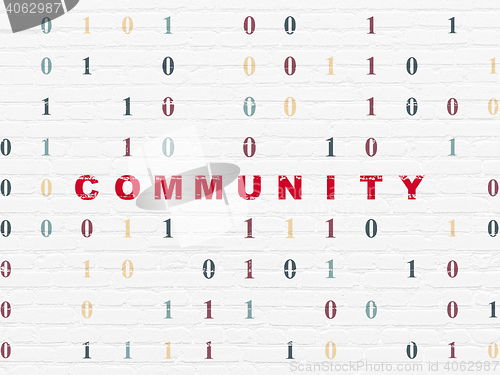 Image of Social media concept: Community on wall background
