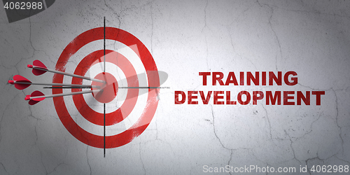 Image of Studying concept: target and Training Development on wall background