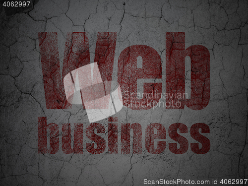 Image of Web development concept: Web Business on grunge wall background