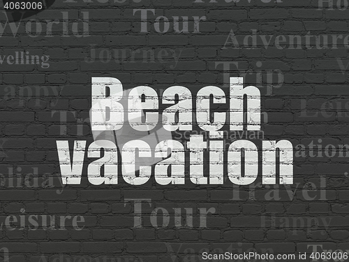 Image of Vacation concept: Beach Vacation on wall background