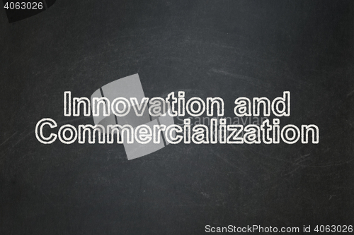 Image of Science concept: Innovation And Commercialization on chalkboard background