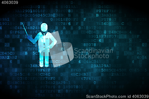 Image of Studying concept: Teacher on digital background