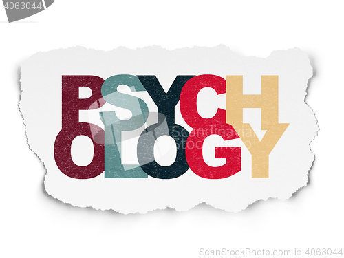 Image of Health concept: Psychology on Torn Paper background