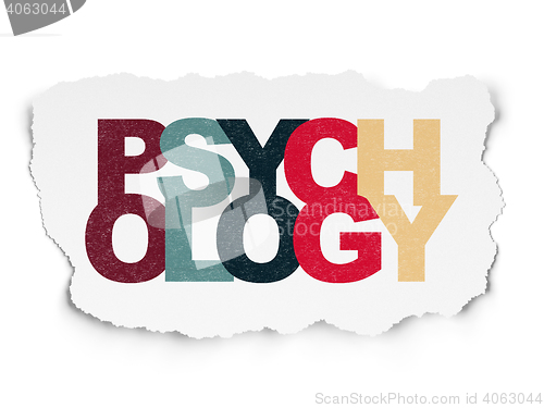 Image of Health concept: Psychology on Torn Paper background