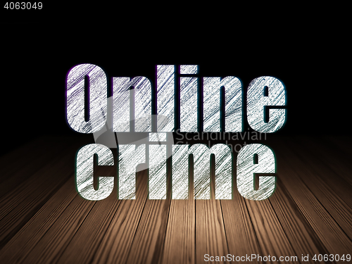 Image of Protection concept: Online Crime in grunge dark room