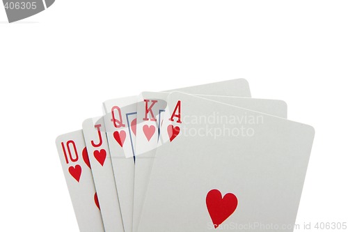 Image of royal flush with path