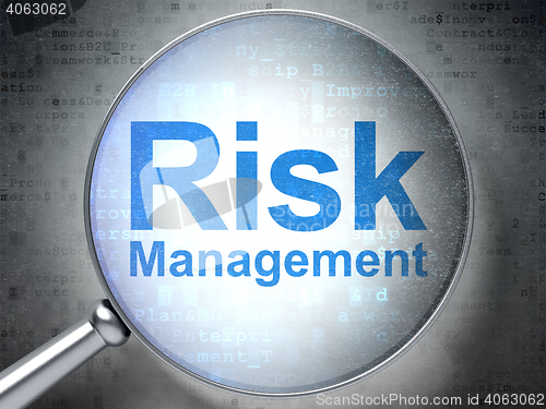 Image of Finance concept: Risk Management with optical glass