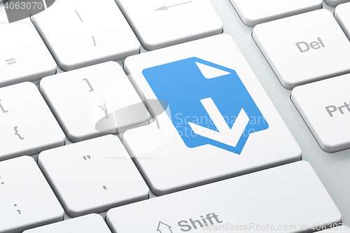 Image of Web design concept: Download on computer keyboard background