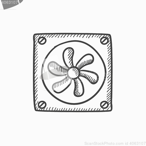 Image of Computer cooler sketch icon.