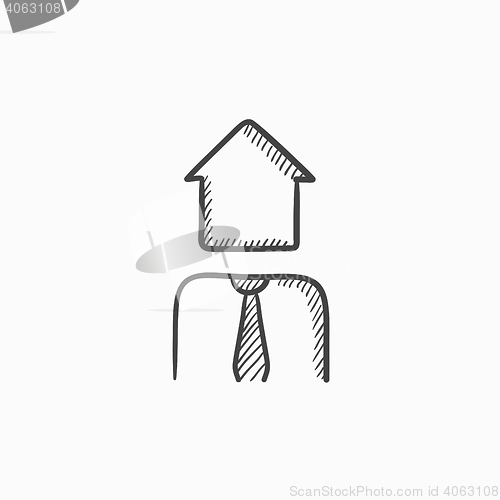 Image of Real estate agent sketch icon.