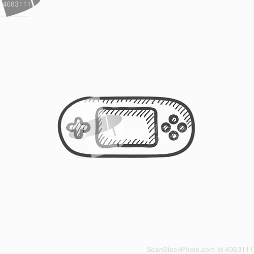 Image of Game console gadget sketch icon.