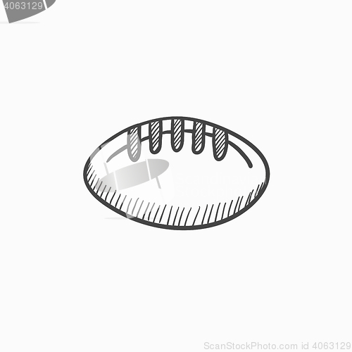 Image of Rugby football ball sketch icon.