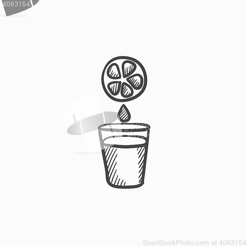 Image of Glass of juice sketch icon.