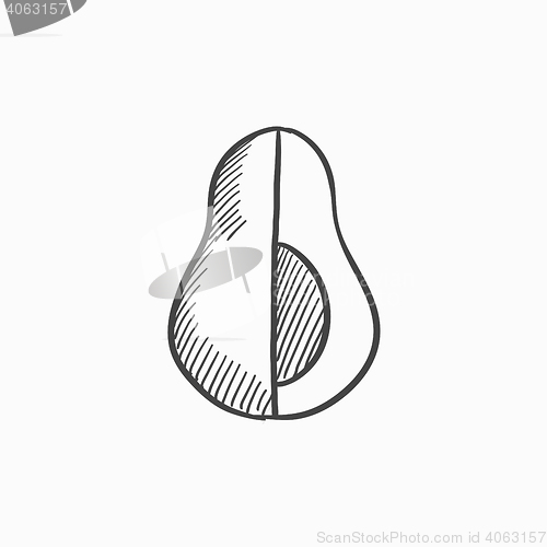 Image of Avocado sketch icon.
