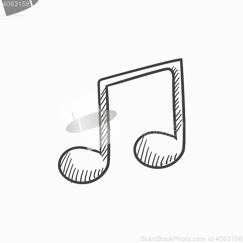 Image of Music note sketch icon.