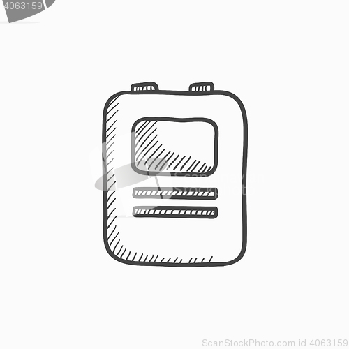 Image of Heart defibrillator sketch icon.