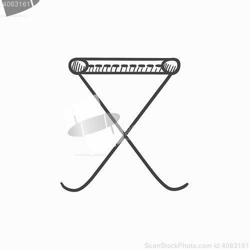 Image of Folding chair sketch icon.