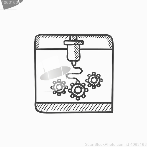 Image of Tree D printing sketch icon.