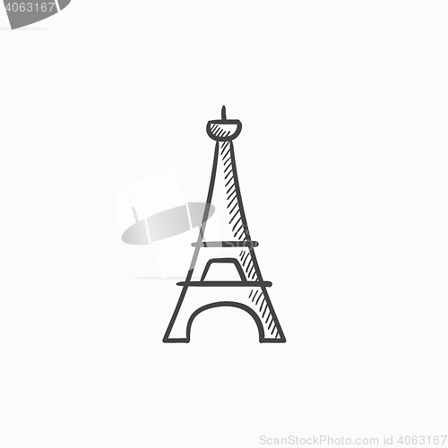 Image of Eiffel Tower sketch icon.